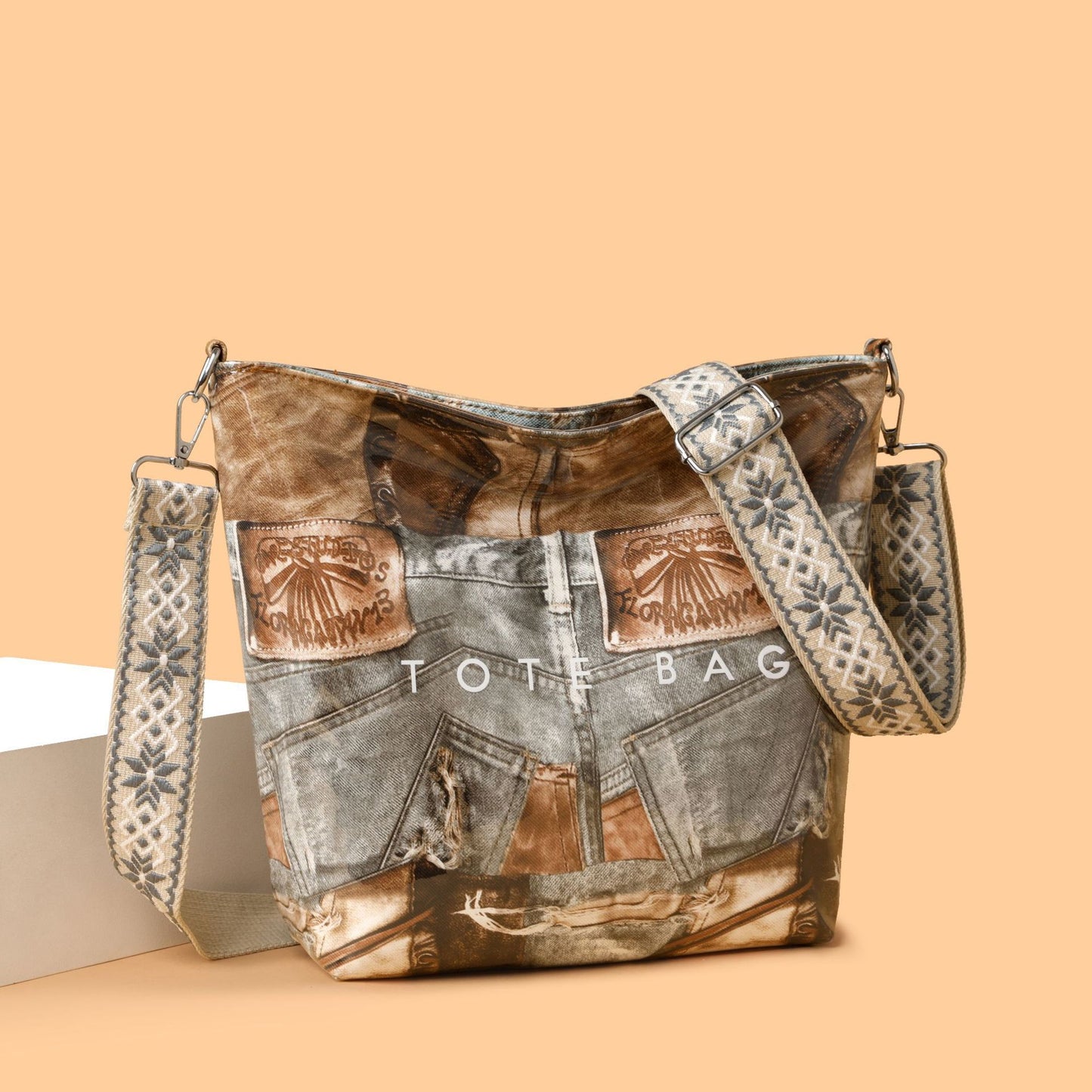 Large Capacity New Retro Patchwork Tote Bag