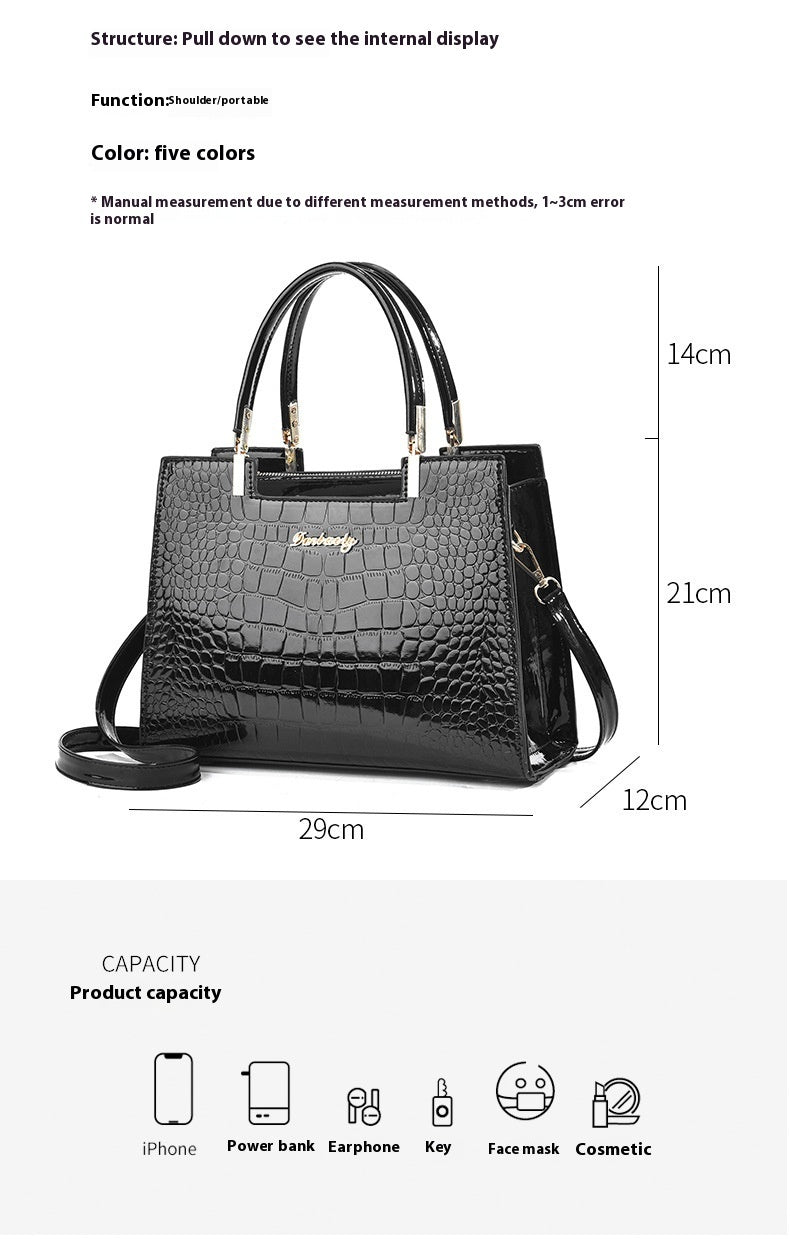 Women's Fashion Patent Leather Shoulder Bag