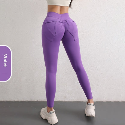 High Waist Hip Lift Yoga Pants With Pockets Women's Sports Fitness Trousers Leggings