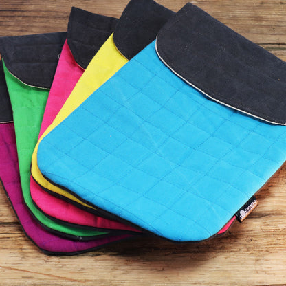 13 inch Laptop Padded Pouch - Crazy Yellow - 14oz Stonewash