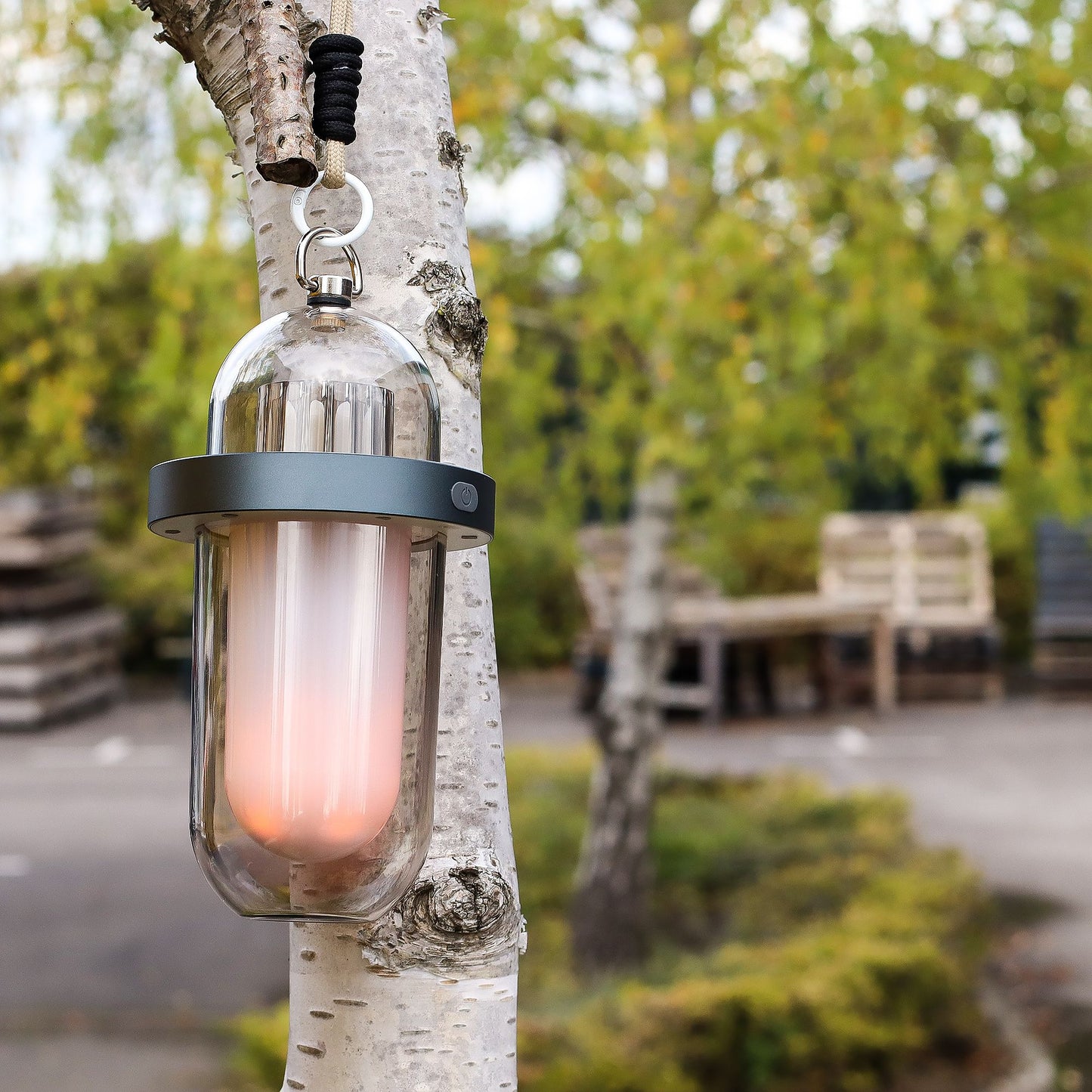 Outdoor Flame Effect Lamp - White USB - C Chargable - Multi Colour