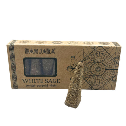 Banjara Smudge Pyramid Cones - White Sage
