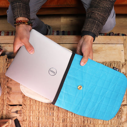 13 inch Laptop Padded Pouch - Crazy Yellow - 14oz Stonewash